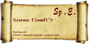 Szenes Elemér névjegykártya