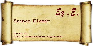 Szenes Elemér névjegykártya