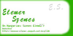 elemer szenes business card